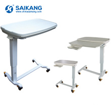 SKH202-2 Steel Frame Medical Hospital Bedside Overbed Table For Sale